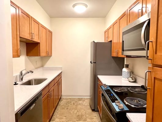 Interior kitchen of a resident's unit