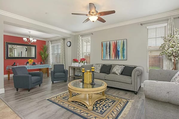 Cozy living room with seating and decor