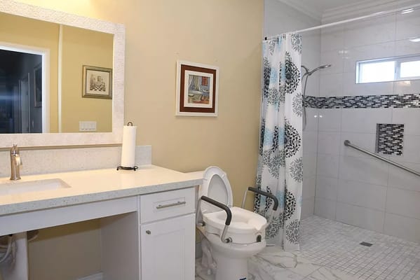 Modern bathroom with safety features