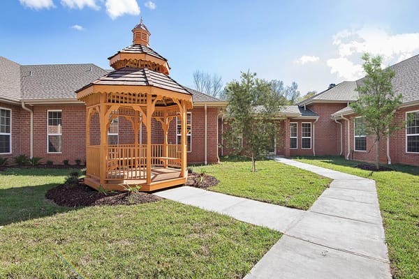 Gazebo in a well-maintained outdoor space