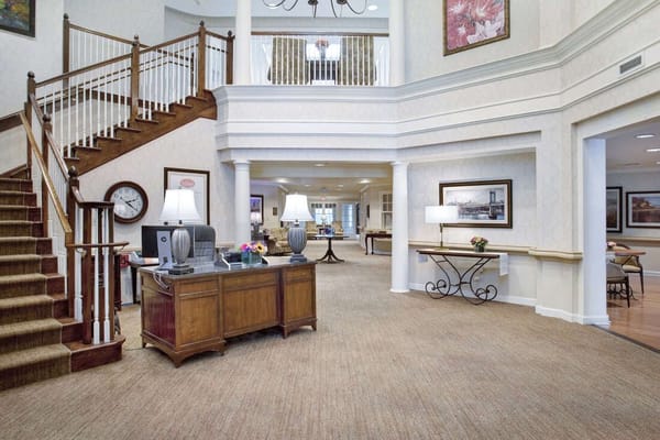 Bright and welcoming lobby area with elegant decor