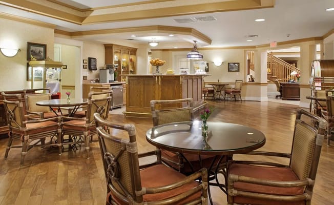 Interior view of a common area with seating