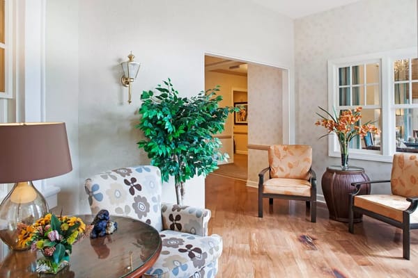 Cozy common area with seating and plants