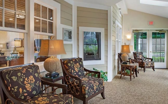 Cozy common area with comfortable seating and natural light