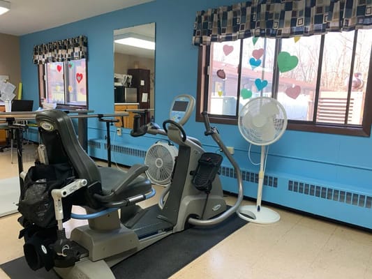 Well-equipped exercise room with fitness equipment