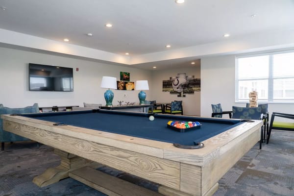 Billiards table in the recreational area of Sweet Galilee