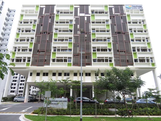 Modern building exterior of a senior care home