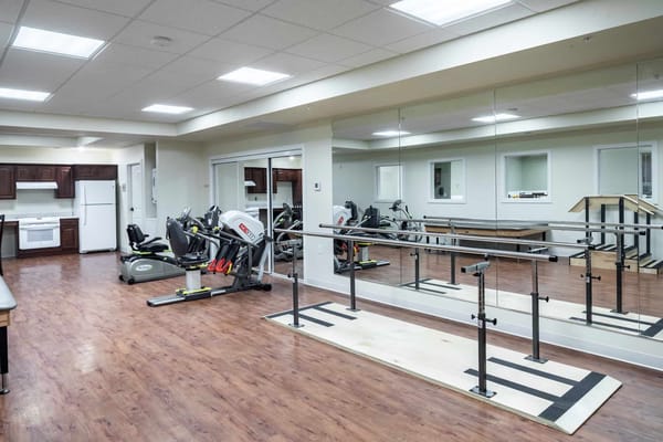 Interior view of the gym with exercise equipment