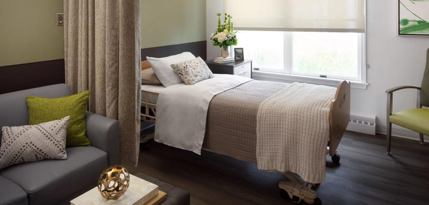 Private resident room with cozy furnishings