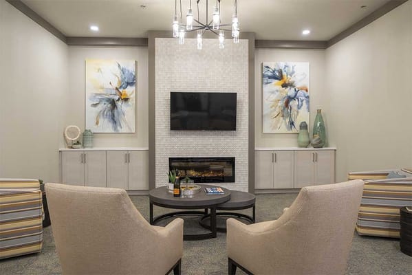 Interior common area with seating and artwork