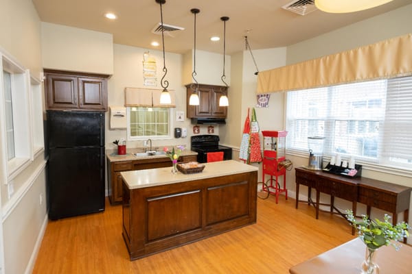 Bright kitchen area with modern amenities and decor
