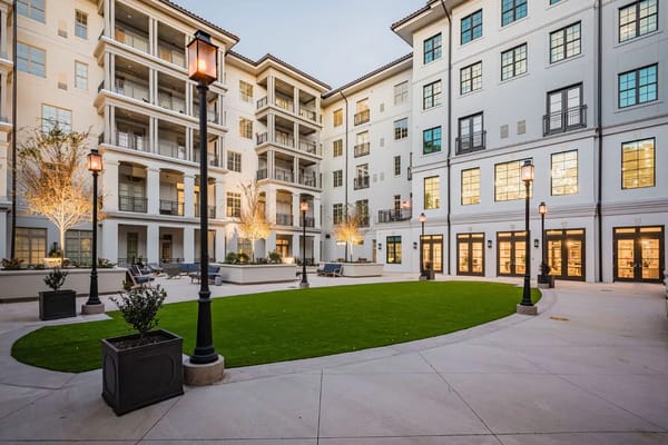 Beautiful courtyard in a senior living community