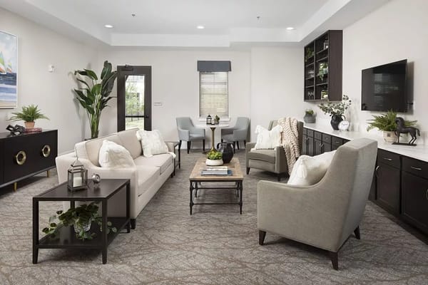 Spacious living room with comfortable seating and modern decor