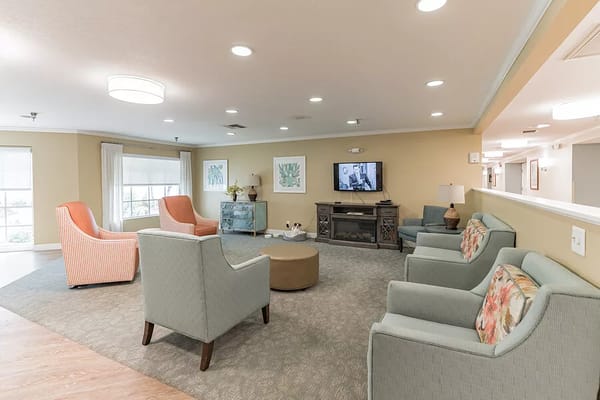 Comfortable seating in a common area of the facility