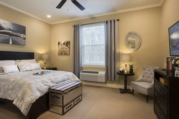 Cozy interior of a resident's private room