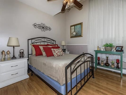 Cozy bedroom interior with decorative elements