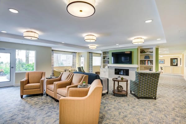 Common area with comfortable seating and a TV