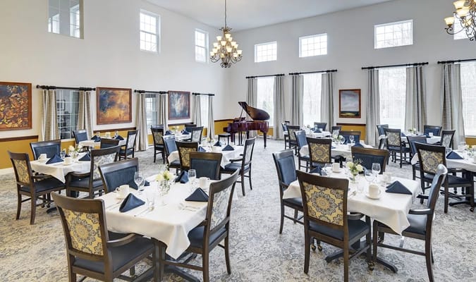 Elegant dining room set up for meals