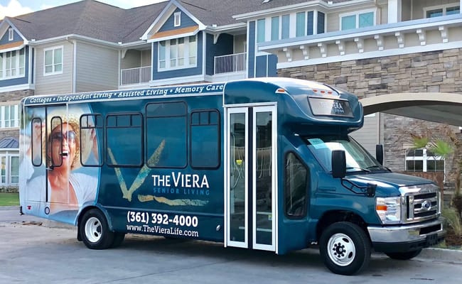 Transportation bus of The Viera Senior Living facility