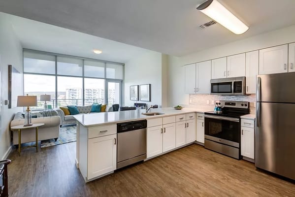 Bright kitchen in a modern apartment