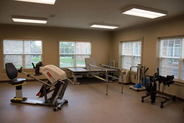 Rehabilitation equipment in a bright room