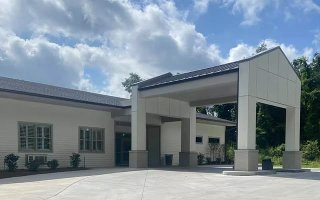 Exterior entrance of Trend Health and Rehab facility