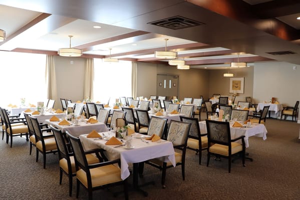Dining room set for a meal with elegant decor