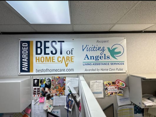 Award banner for Visiting Angels Living Assistance Services