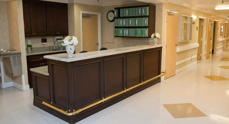 Reception desk at Vista Manor Nursing Center