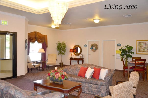 Cozy living area with seating and decor