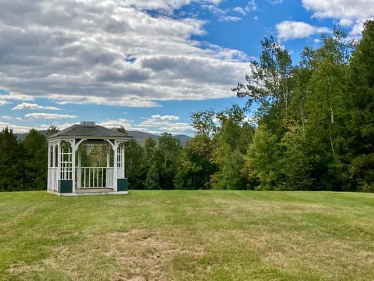 Gazebo in a lush green outdoor space