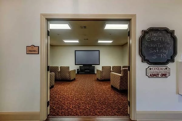 Interior view of a movie theater room