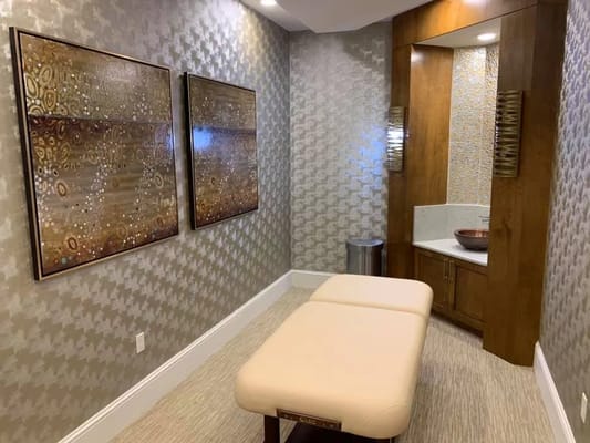 Interior view of a massage therapy room