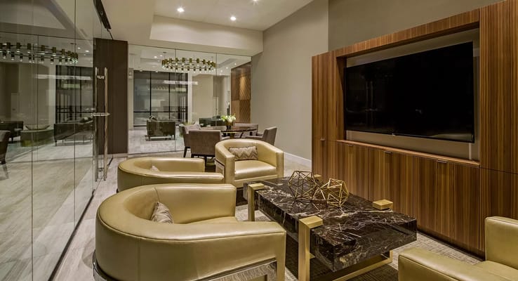 Stylish common area with comfortable seating and modern decor