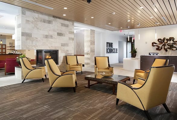 Bright and welcoming lobby with modern seating