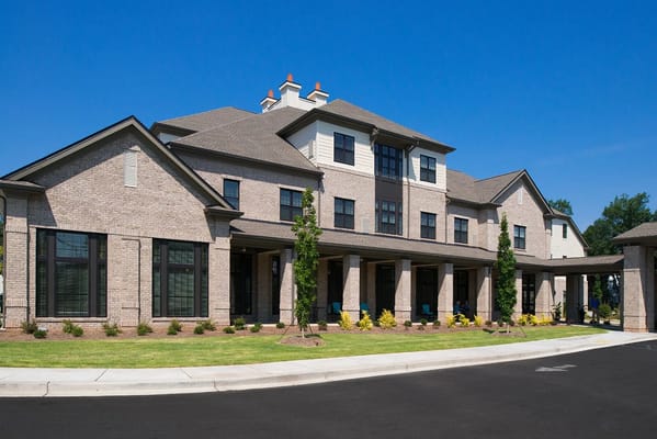 View of the exterior of Waterstone on Augusta senior living facility.