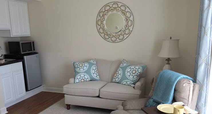 Cozy resident living space with couch and decor