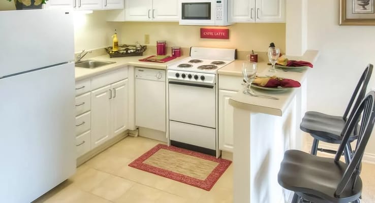 An inviting kitchen area with modern appliances