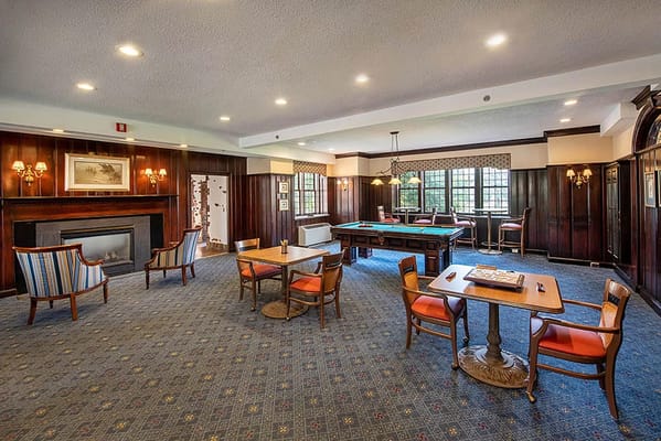 Common area with seating and pool table
