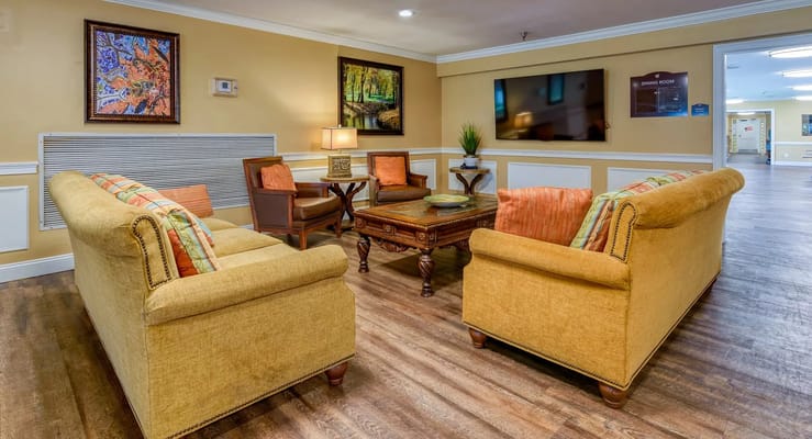 Cozy common area with seating and decor