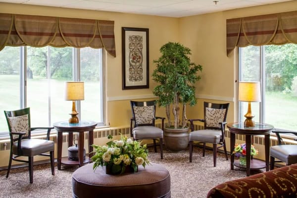 Bright and inviting common area with comfortable seating