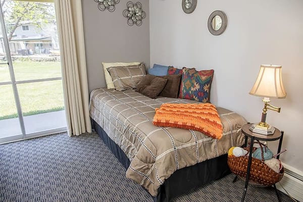 Cozy and inviting bedroom in a senior facility