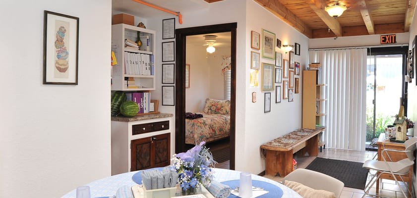 Interior view of a warm and inviting common area