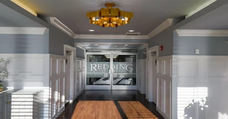 Bright and welcoming hallway inside the facility