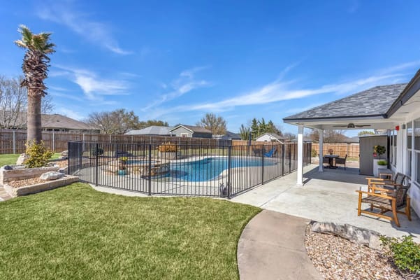 Poolside view at a senior living facility