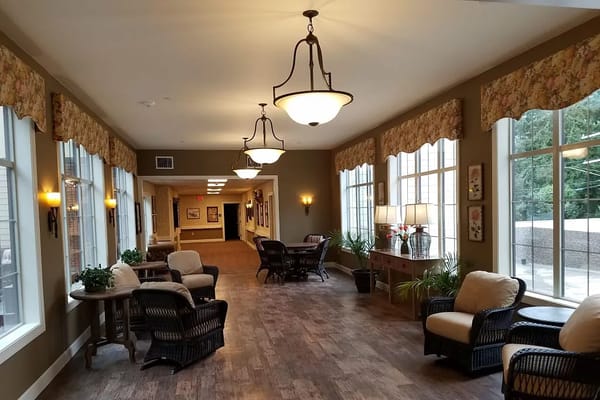 Common area with seating and natural light