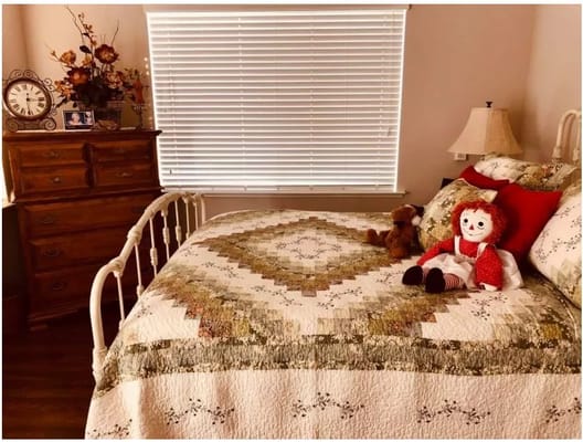 Cozy resident bedroom with decorative elements