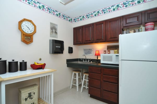 Interior view of a small kitchenette area