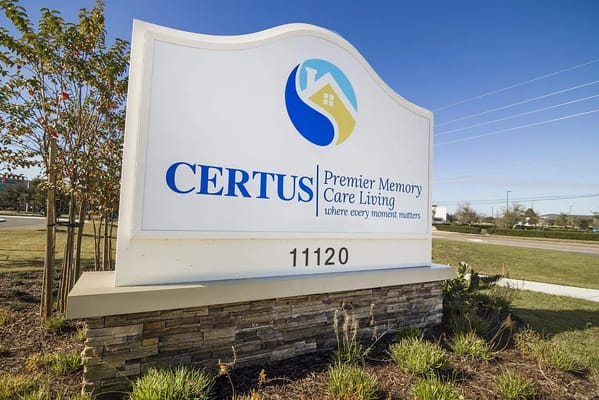 Facility sign displaying the name and logo of Certus at Waterford Lakes