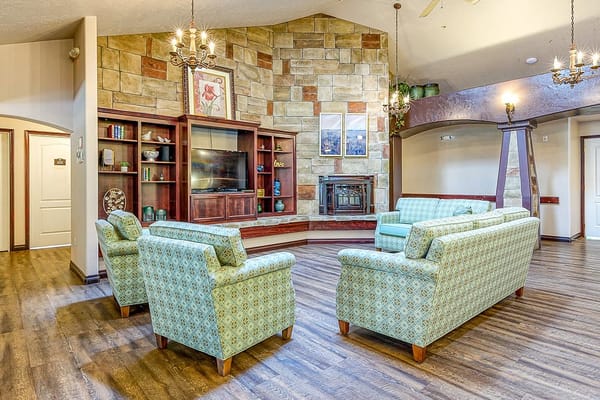 Bright lounge area with comfortable seating